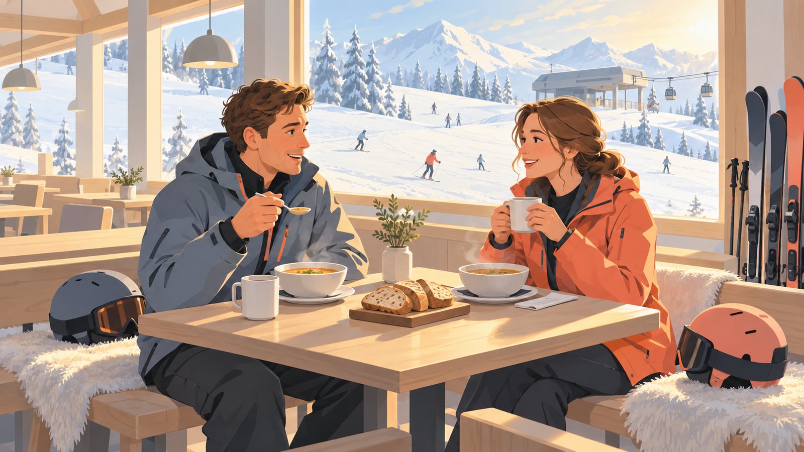 Иллюстрация к материалу: Где обедать на Розе Хутор: варианты внизу, на Плато и наверху